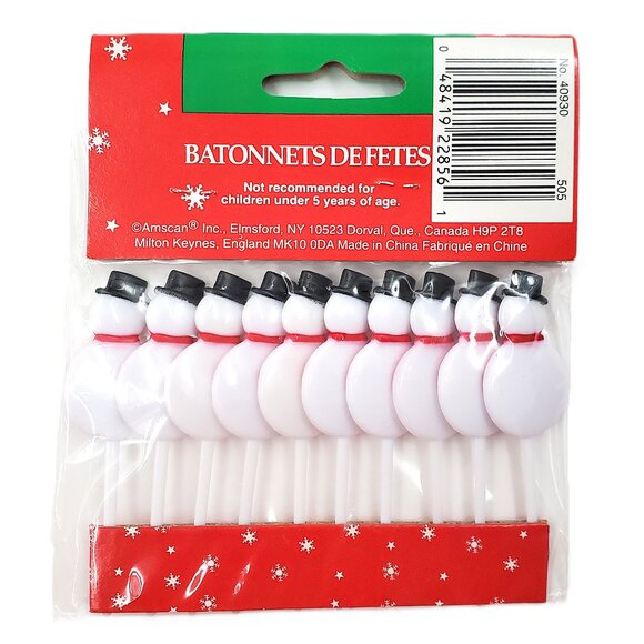 Vintage “Amscan” Snowman Party Picks – 4 Pack Set – NEW - Picture 3 of 3